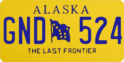AK license plate GND524