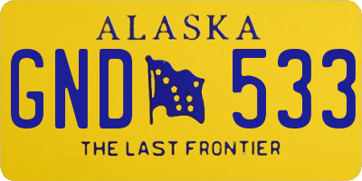 AK license plate GND533
