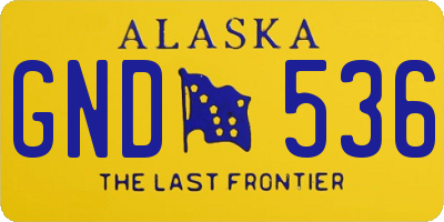 AK license plate GND536