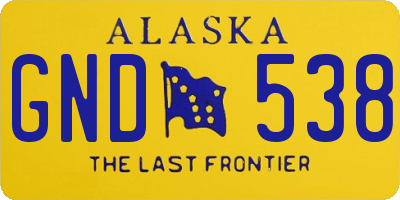 AK license plate GND538