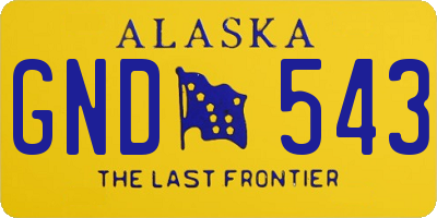 AK license plate GND543