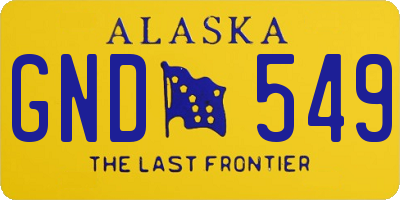 AK license plate GND549