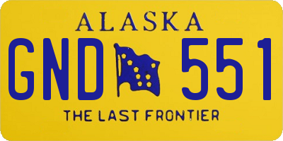 AK license plate GND551