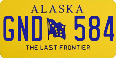 AK license plate GND584