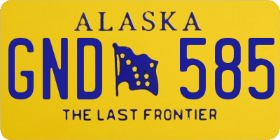 AK license plate GND585