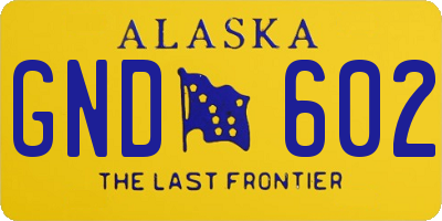 AK license plate GND602