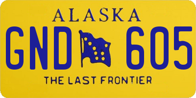 AK license plate GND605