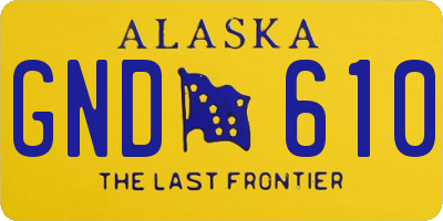 AK license plate GND610