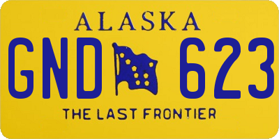 AK license plate GND623