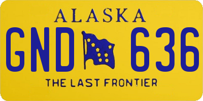 AK license plate GND636