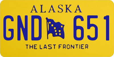 AK license plate GND651