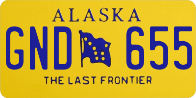 AK license plate GND655