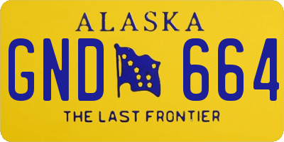 AK license plate GND664