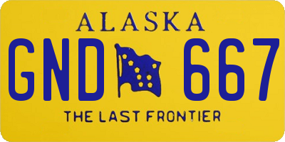 AK license plate GND667