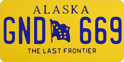 AK license plate GND669
