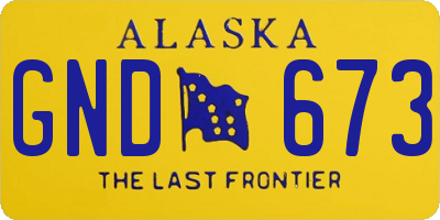 AK license plate GND673