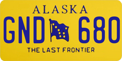 AK license plate GND680