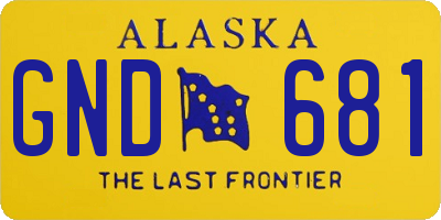 AK license plate GND681