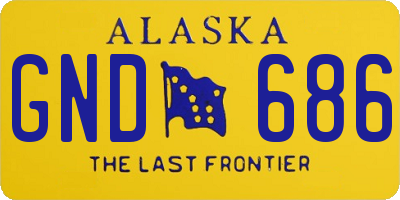 AK license plate GND686