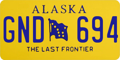AK license plate GND694