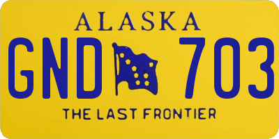 AK license plate GND703