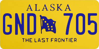AK license plate GND705
