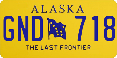 AK license plate GND718