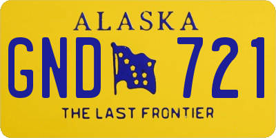 AK license plate GND721