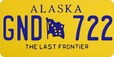 AK license plate GND722
