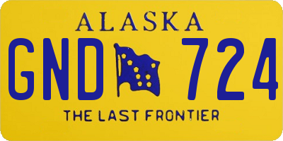 AK license plate GND724