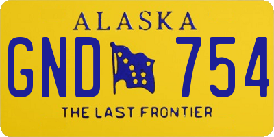 AK license plate GND754