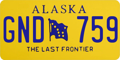 AK license plate GND759