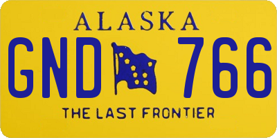 AK license plate GND766