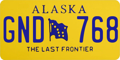 AK license plate GND768
