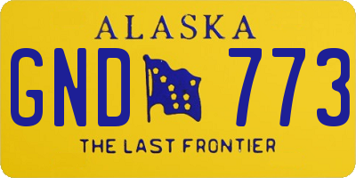 AK license plate GND773