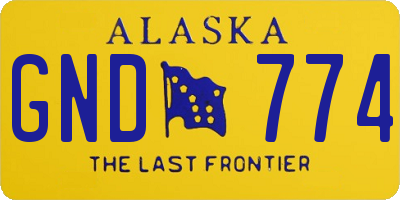 AK license plate GND774