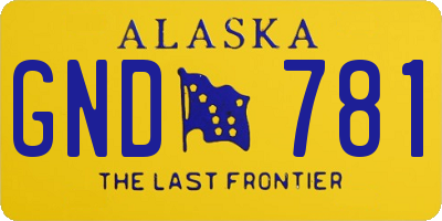 AK license plate GND781
