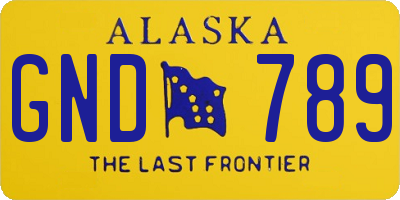 AK license plate GND789