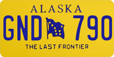 AK license plate GND790