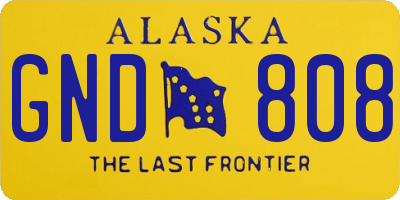 AK license plate GND808