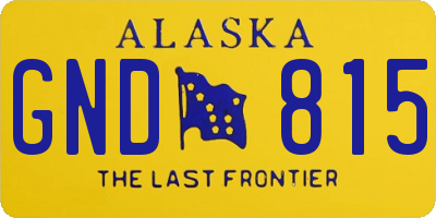AK license plate GND815