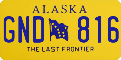 AK license plate GND816