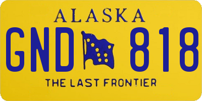 AK license plate GND818