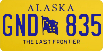 AK license plate GND835