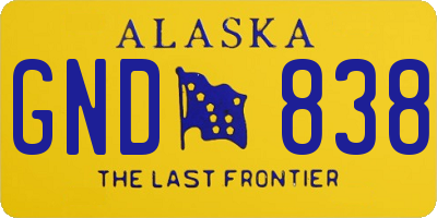 AK license plate GND838