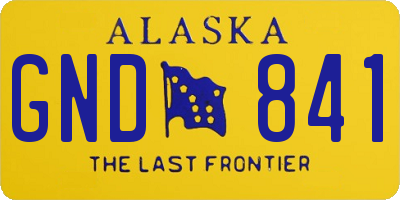 AK license plate GND841