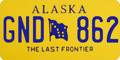 AK license plate GND862