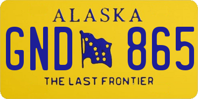 AK license plate GND865