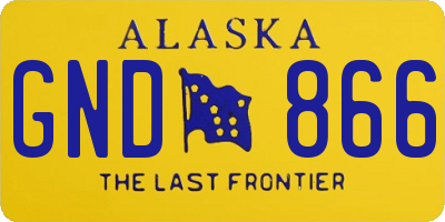AK license plate GND866