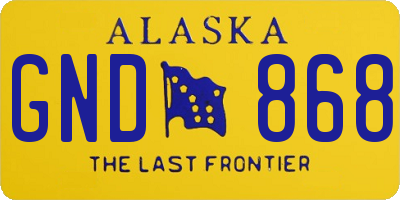 AK license plate GND868